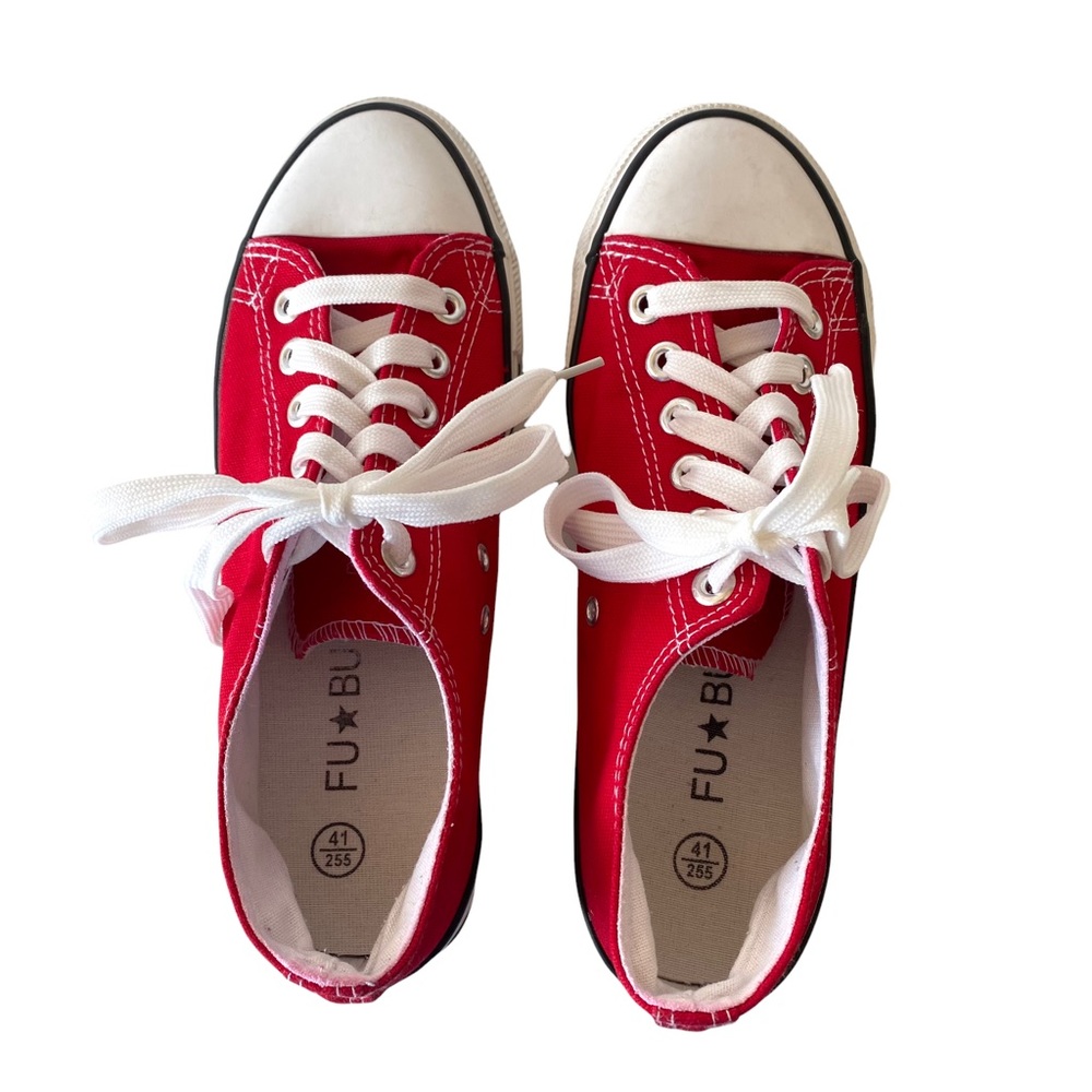 Classic FUBU Red Canvas Low Top Sneakers Size 41 = W10 M8.5